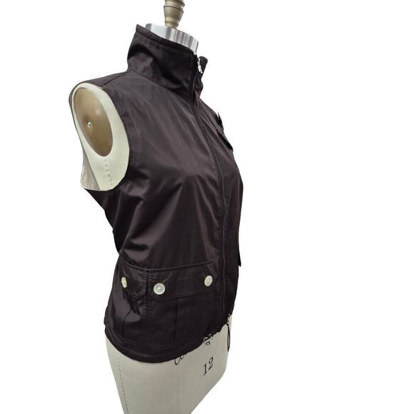 Ralph Lauren Brown/Cream Multi Pocket Reversible Vest 100% Polyester Sz 1X - Picture 1 of 11